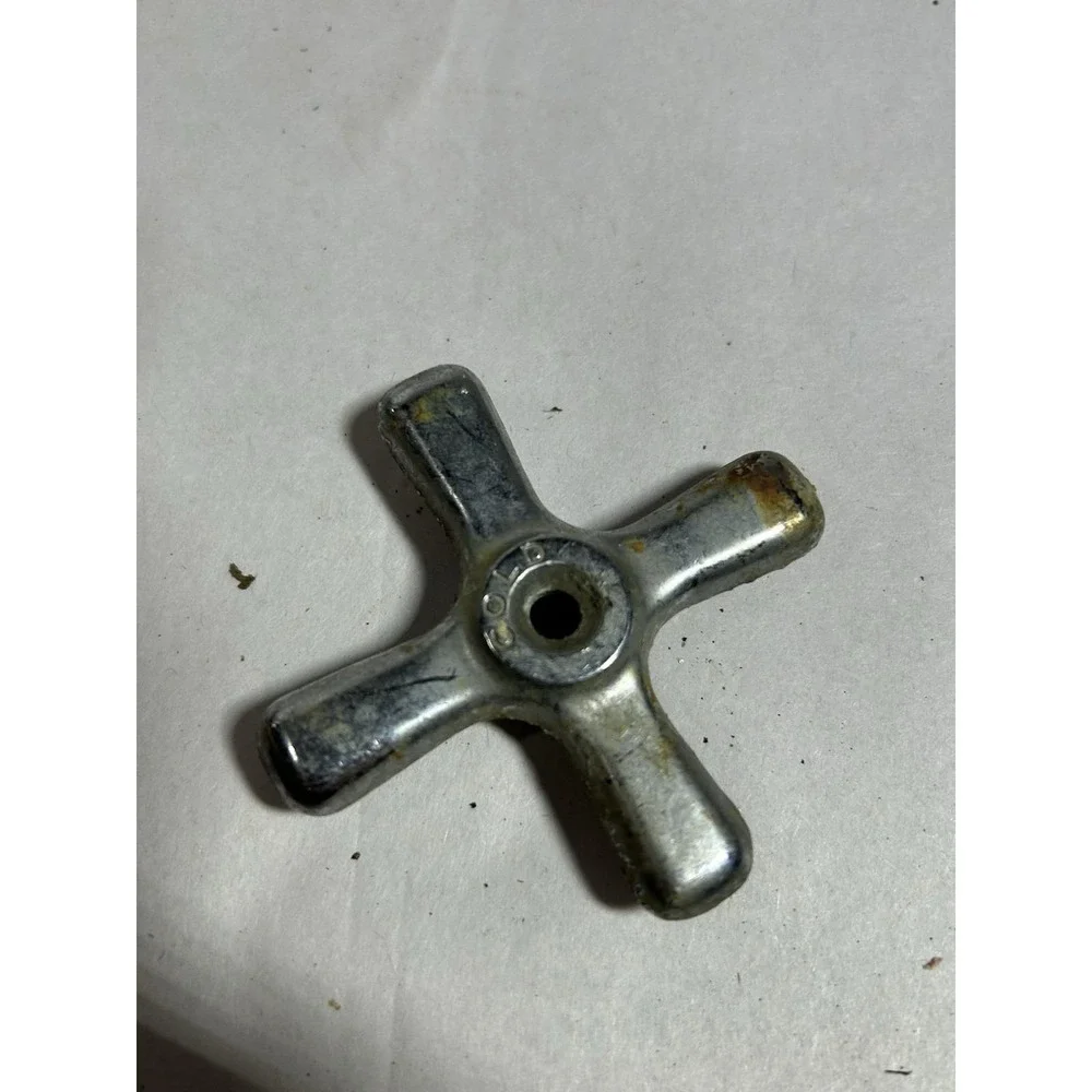 Vintage Cold Chrome Plate Cross Handles Sink Tub Bath Faucet Knob Home